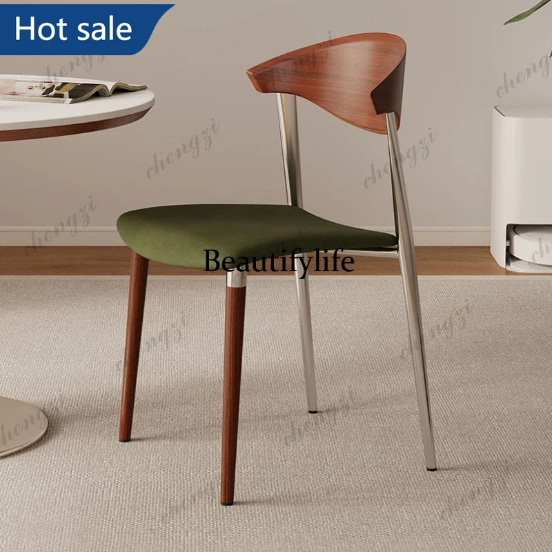 NQ52  Household Nordic dining room chairs solid wood backrest Middle Dining chairs comfortable sillas comedor Kitchen furniture
