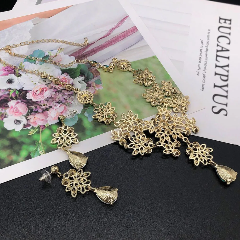 

1Set Wedding Jewelry Set Bridal Tiara Earrings Necklace Crown Bride Accessories for Wedding Birthday Engagement