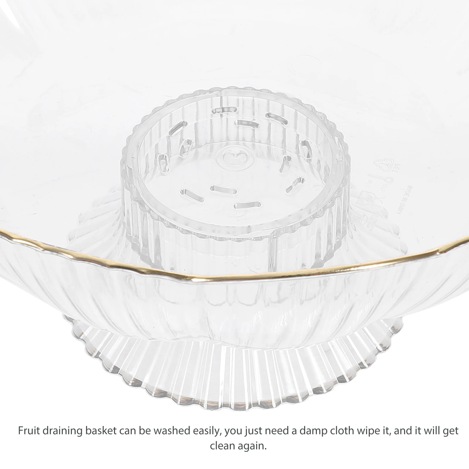 

1pc Large Capacity Fruit Draining Basket Footed Fruit Plate For Kitchen Home Multi-Function Storage Tray Drain Holes Appetizer