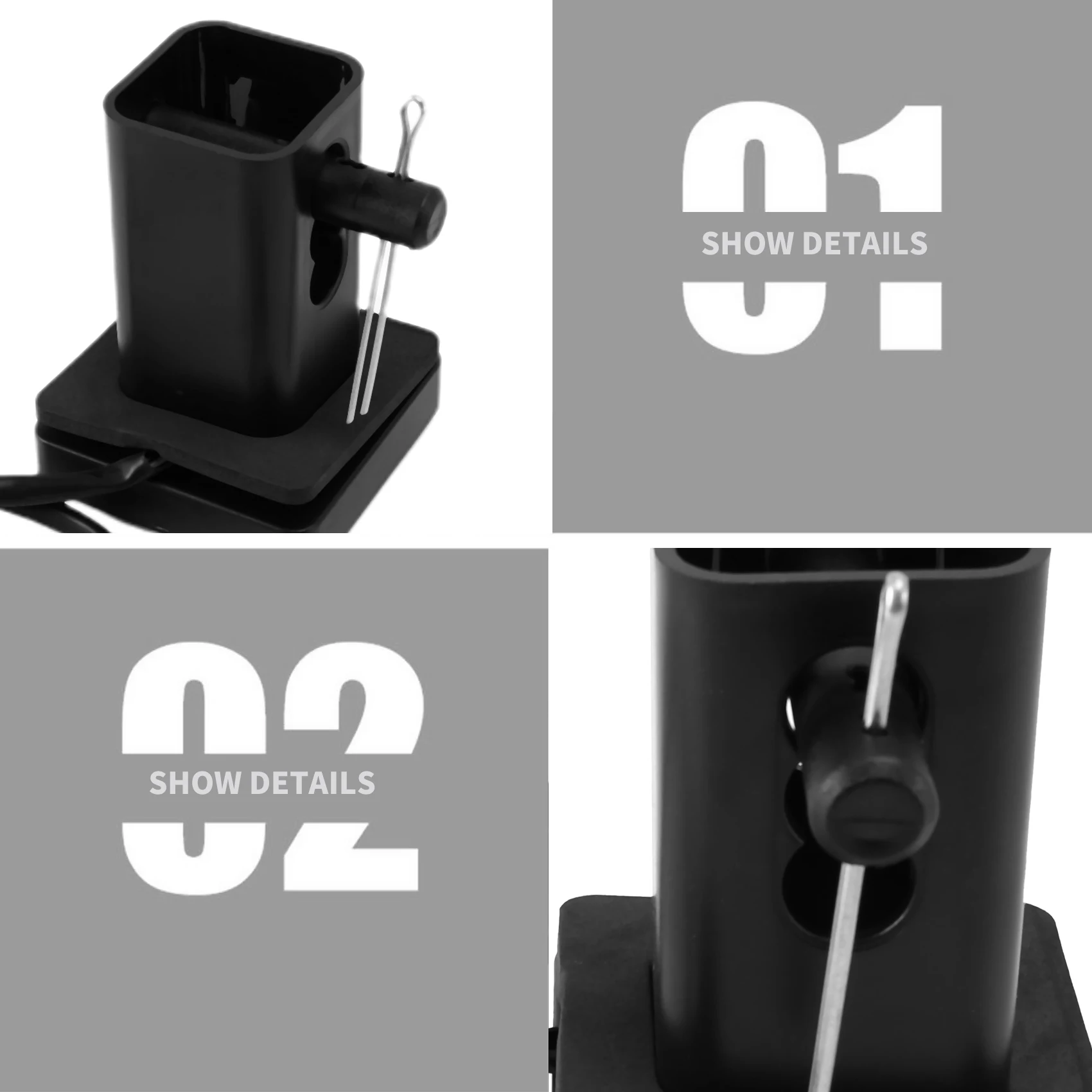 2 بوصة وصلة شاحنة مقطورة سحب غطاء الاستقبال عدسة مدخنة 15 ضوء الفرامل LED #1