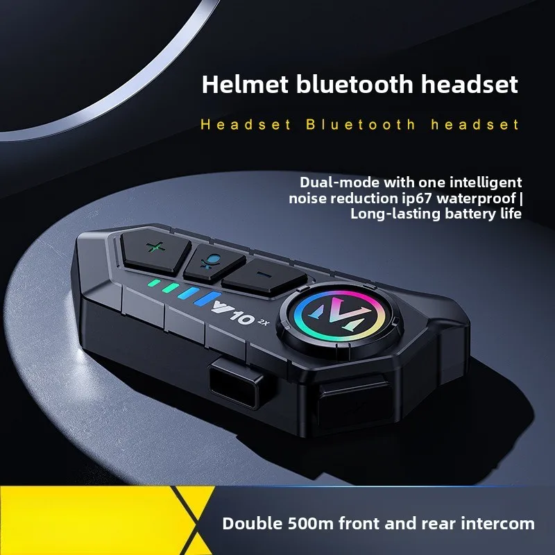 

Y10-2X Helmet Bluetooth Headset 500m Full 2 Person Intercom Intelligent Voice Helmet Headset