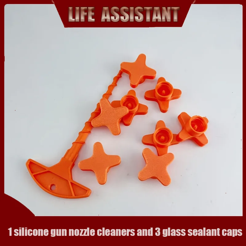 Silicone seal cap and seal gun nozzle removal tool, silicone seal cap used for open core tubes to prevent rapid drying