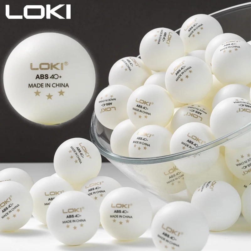

LOKI Official Table Tennis Balls 3 Star 40+ ABS New Material Ping Pong Balls with Seam 20/50/100/200PCS Bubble Column Packing