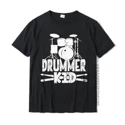 Kids Drummer Kid Funny Drum Set Drummer Boy T-Shirt Hot Sale Men T Shirts Printed Tees Cotton