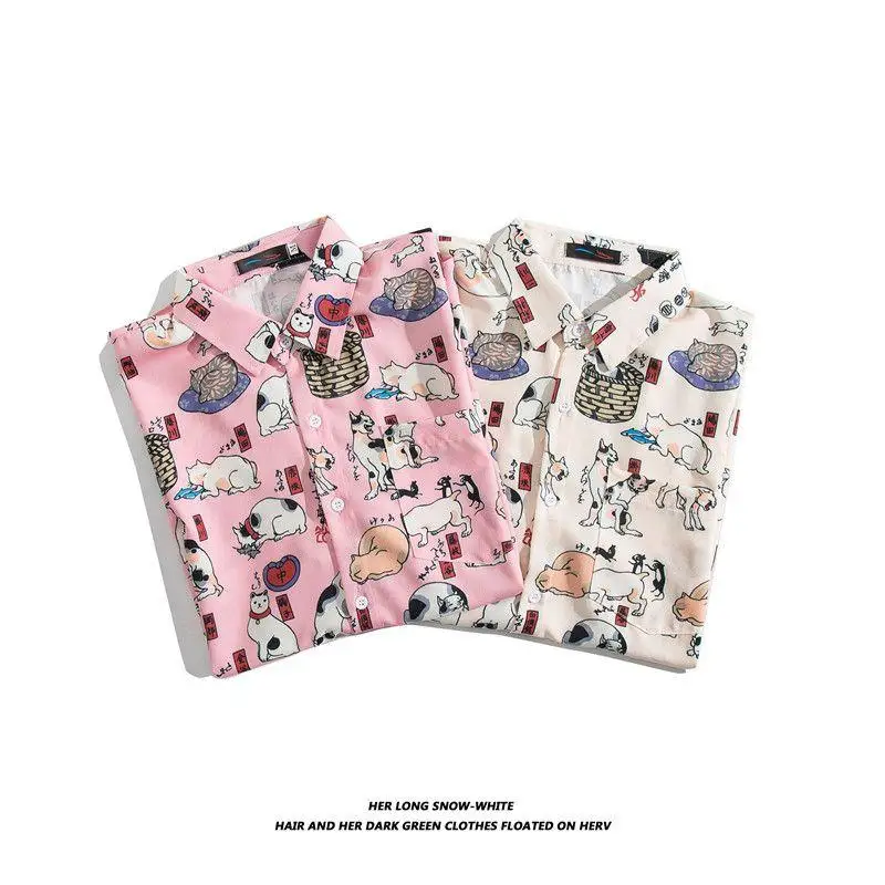 High-quality Hawaiian retro cool short-sleeved floral shirt