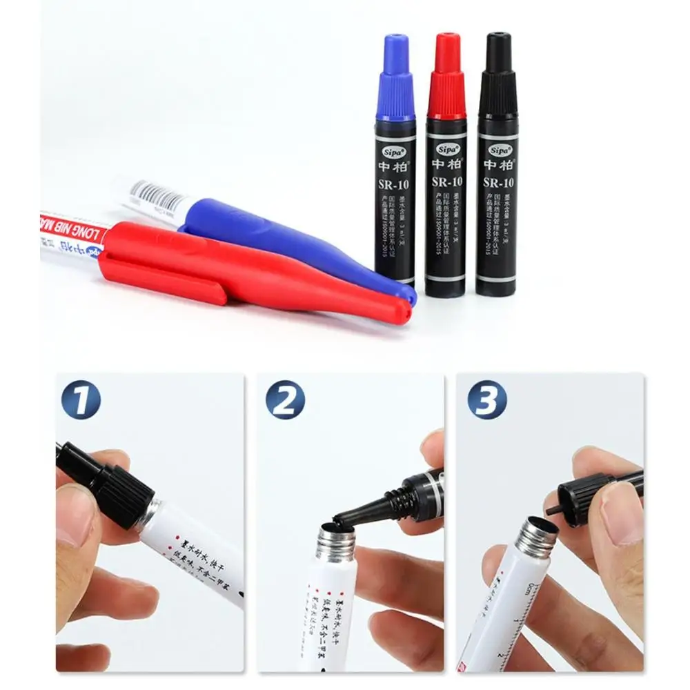 Ink Refillable Water Resistant Quick Drying Construction Pens Woodworking Decor Writing Supplies Carpenter Tools Marker Pens
