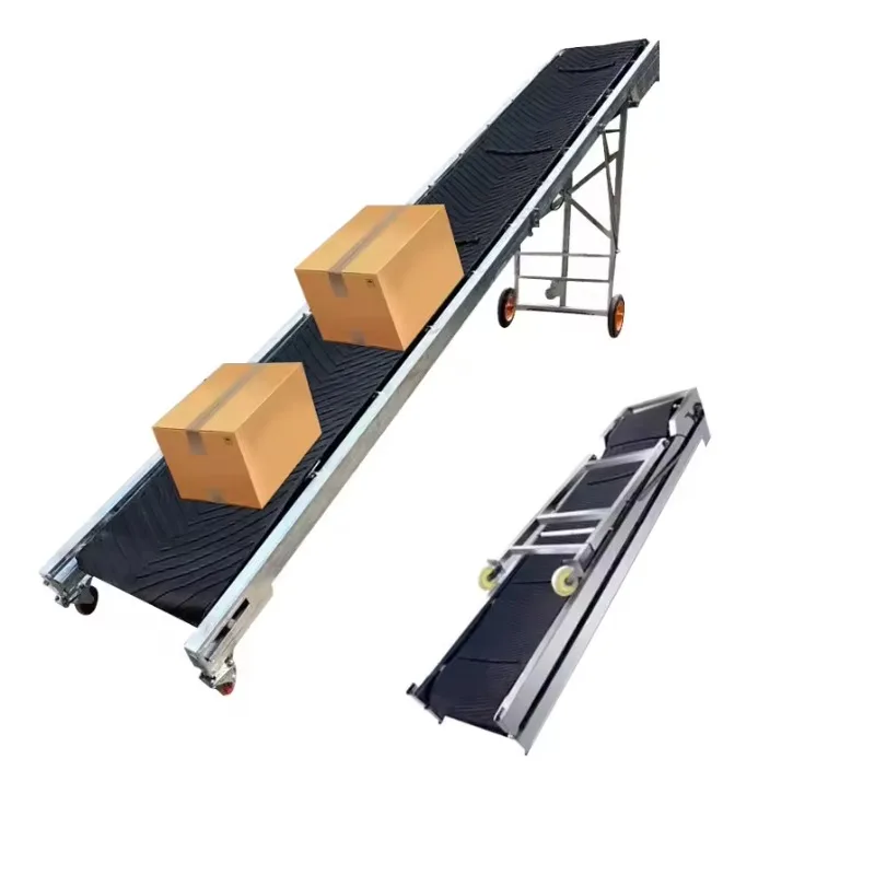 Material conveyor belt Mobile lifting conveyor, small conveyor belt