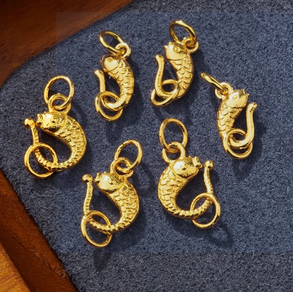 18k gold fish hooks karat gold clasp for diy bracelets  fine gold connectors for chains au750 jewelry findings