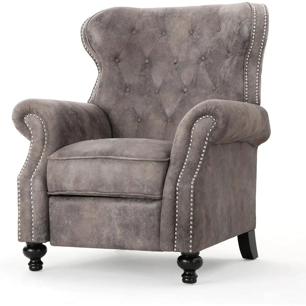 

Waldo Tufted Wingback Recliner Chair(Warm Stone).