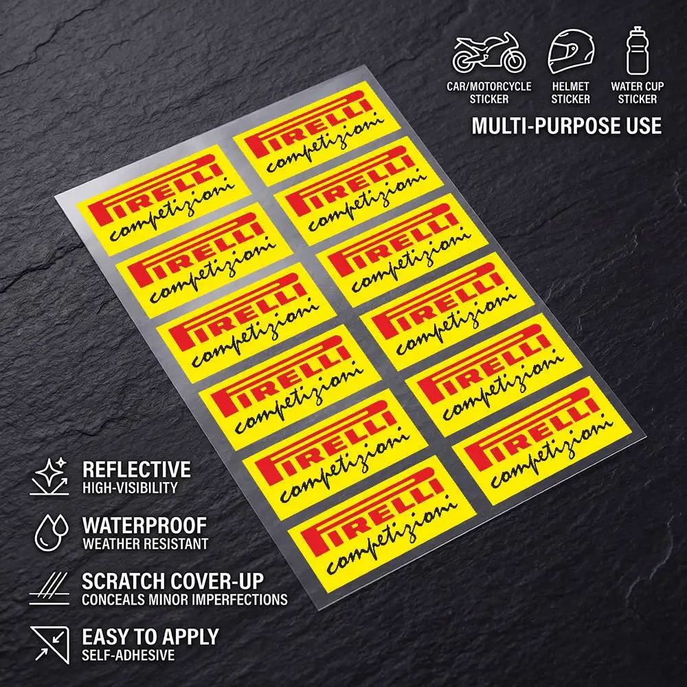 

FOR PIRELLI High Visibility Reflective Waterproof Decal Scratch Hide Sticker Fit Car Motorcycle Helmet Refrigerator