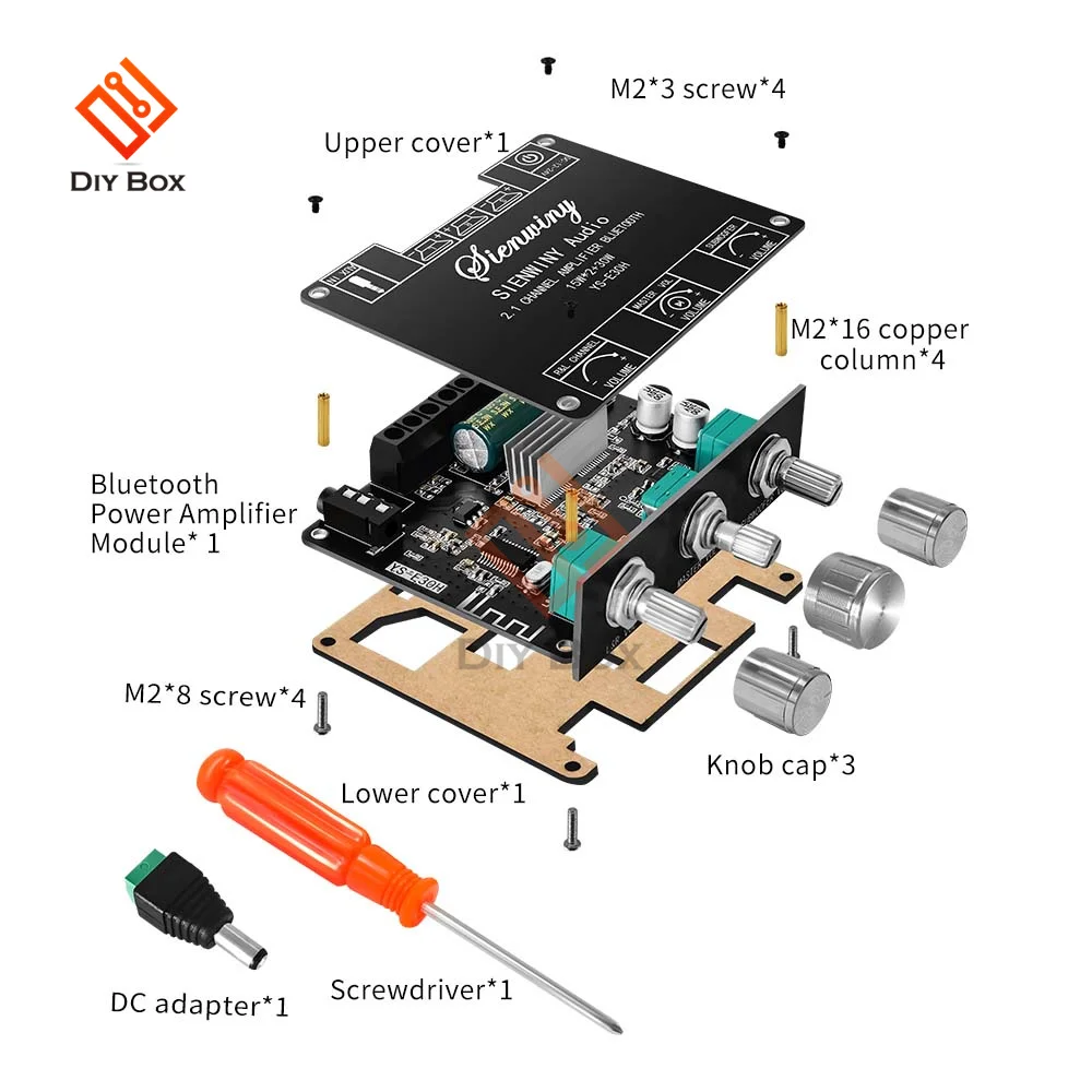 15WX2+30W 2.1channel Bluetooth5.1 Digital Audio Amplifier Module Hifi Stereo High And Low Tone Subwoofer Power Amplifier Board