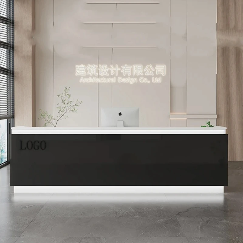 

Simple Senior Reception Desk Salon Professional Commercial Unique Bar Counter Modern Luxury Rezeption Commercial Furniture