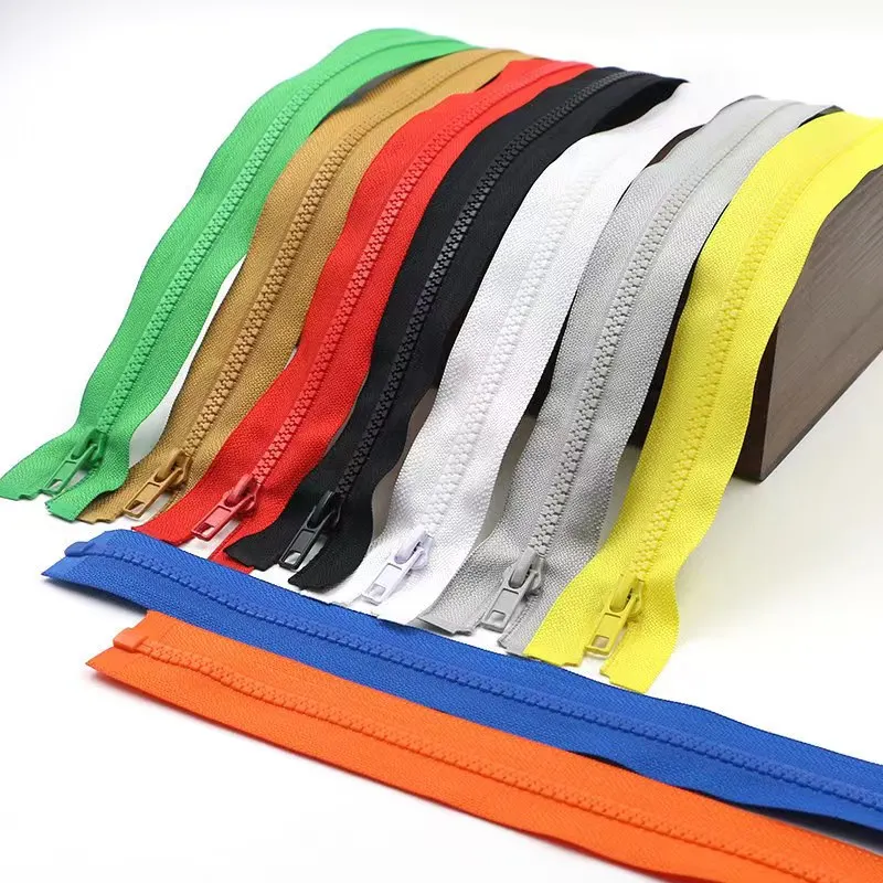 5# 40/50/60/70/80/90/100 cm Resin Zipper Open End Auto Lock Eco Plastic Zipper for Sewing Clothing