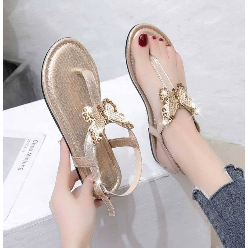 

2 Women Sandals Summer Shoes PU 5CM Wedges Shoes Bohemian Shallow Elastic Band Fashion Sloping Heel Shoes for Woman Black