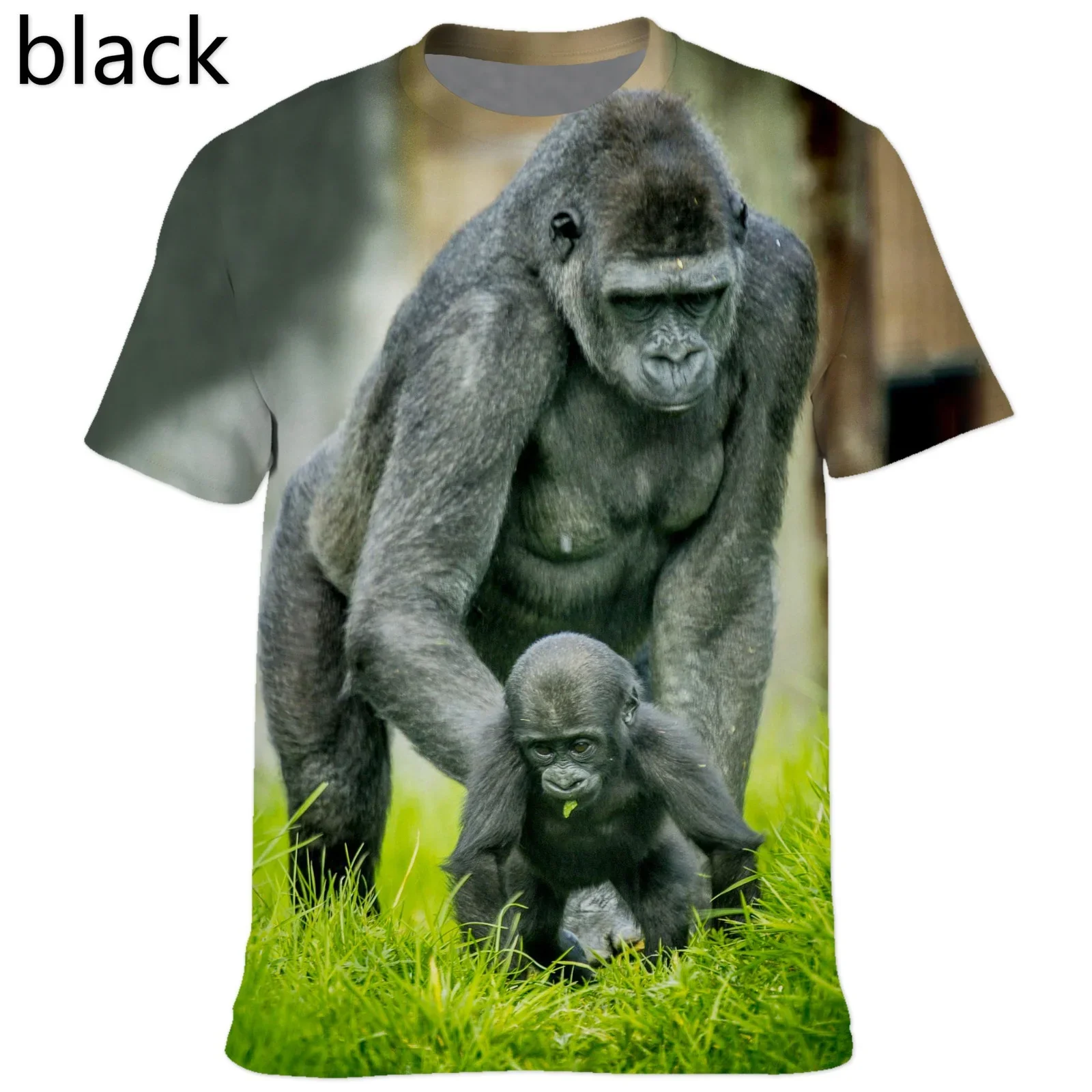 Summer Orangutan/monkey 3D Print Gorilla Funny Short Sleeve Y2k Clothing Tops for Man Cool Animal T Shirt Tees