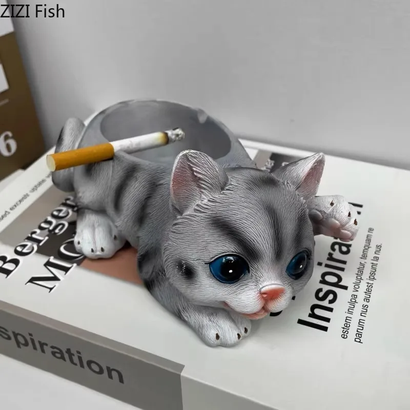 Lovely Kittens and Puppies Ashtray Resin Crafts Ash Tray Office Table Smoking Accessories for Weed Ashtrays Gift for Boyfriend