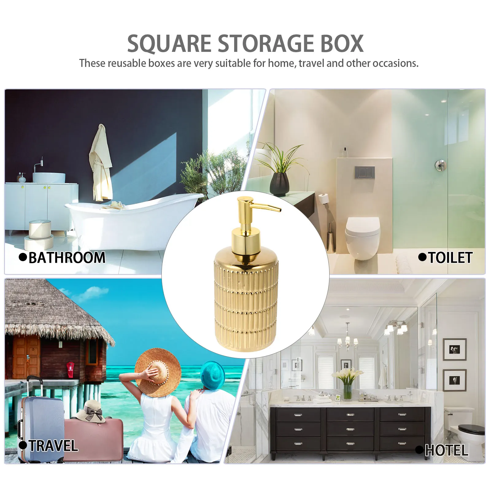 Bouteille à pompe à pression créative, 1 pièce, pour savon liquide, shampoing, Lotion, distributeur, support de salle de bain réutilisable, conteneur