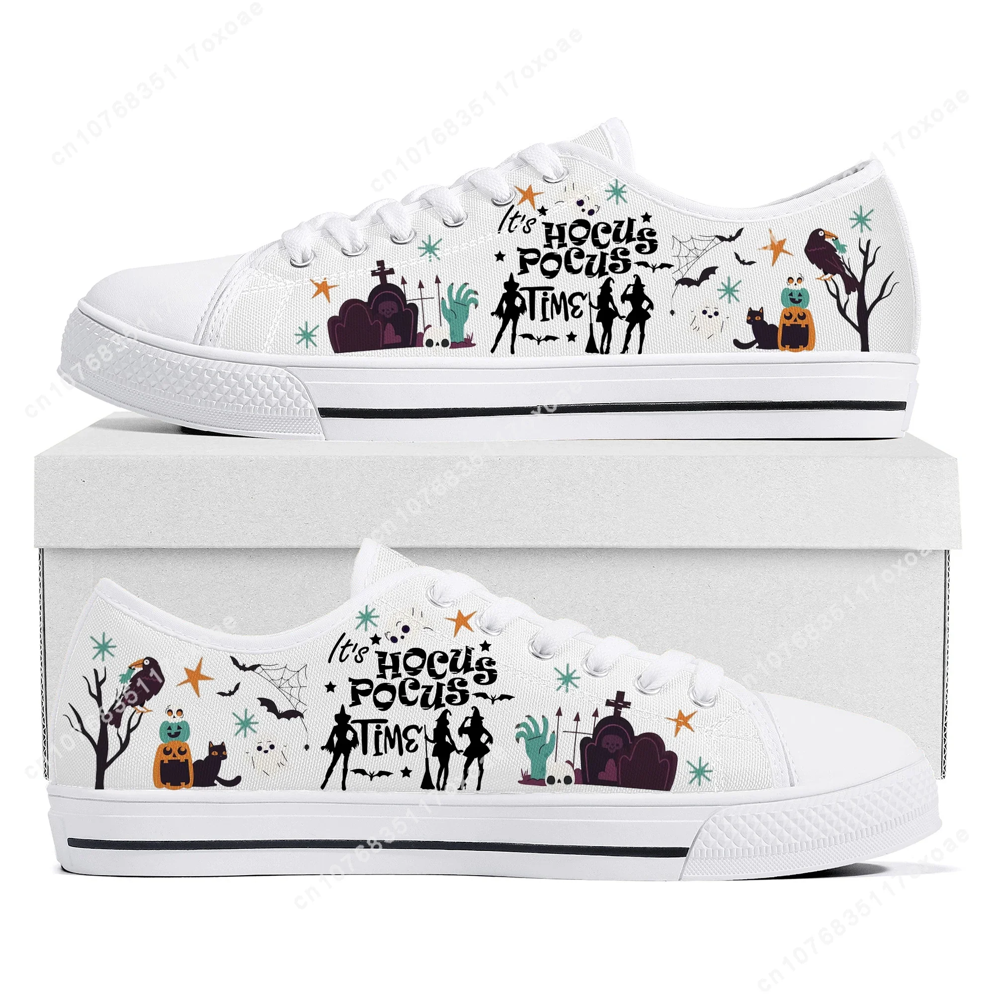 Halloween Low Top Sneakers Mens Womens Teenager High Quality Hocus Pocus Sanderson Sisters Canvas Sneaker Shoes Custom Shoe