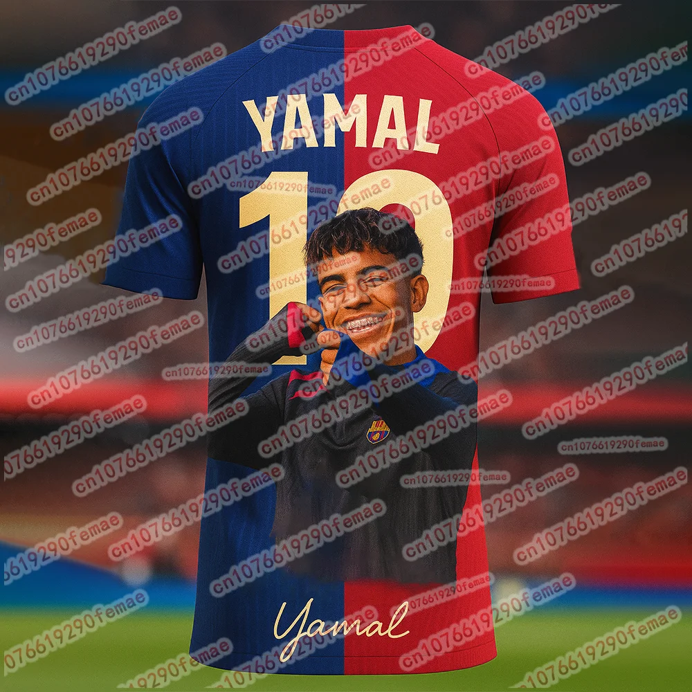 

Summer Latest Lamine Yamal Fashion Printed Football Fan Collection Commemorative T-shirt Daily Sports Breathable Jersey