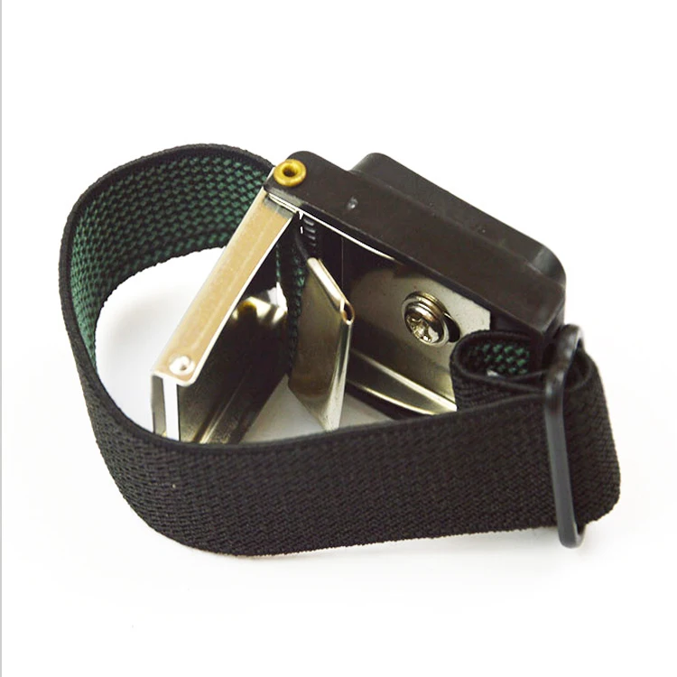 Tipo portátil profissional de uso de controle estático pulseira de metal preto antiestática