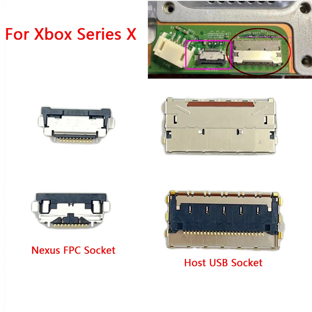 

5pcs For Xbox Series X Console Nexus FPC Power Eject Button Flex Cable Connector Socket For XSX Host USB Socket Port Repair Part