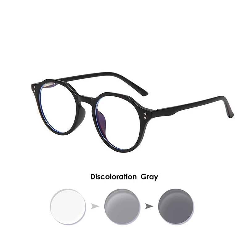 VCKA Anti-Blue Photochromic Myopia Glasses Women Men TR90 Frames Custom Prescription Computer Eyewear   -0.5 TO -10