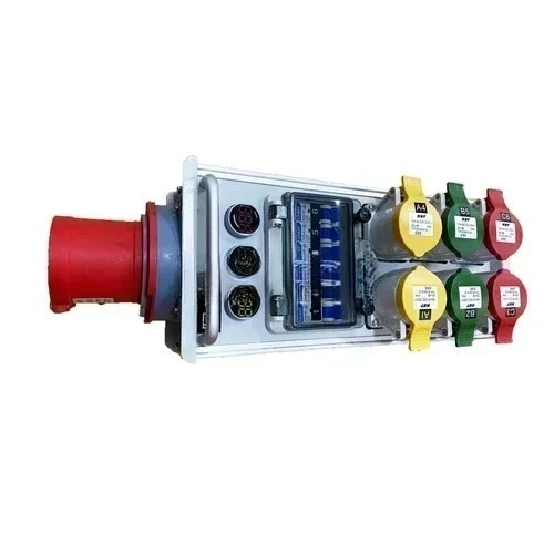 

plug-in power through box, small electrical box, portable stage lighting, large screen, wiring distribution bo
