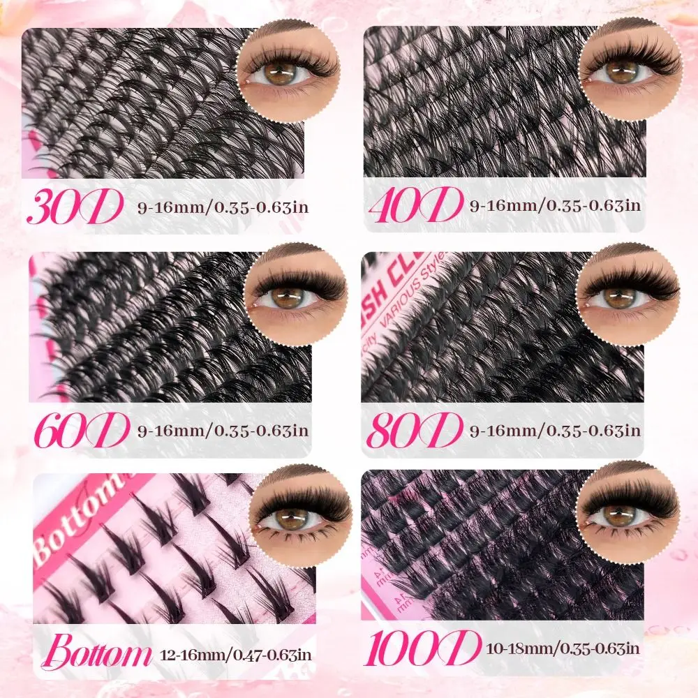 Natural Look False Eyelashes Wispy Style Bond and Seal DIY Lash Extension Kit Cluster Design Eye Makeup Tools Makeup Enhancement
