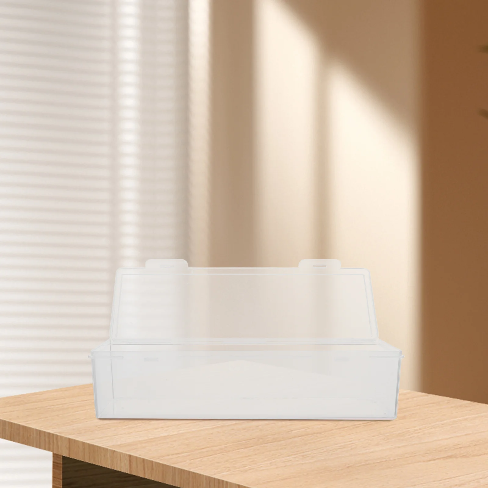 

Clear Plastic Card Storage Box Transparent Portable Desk Organizer for Baseball Playing Sports Trading Card Holders