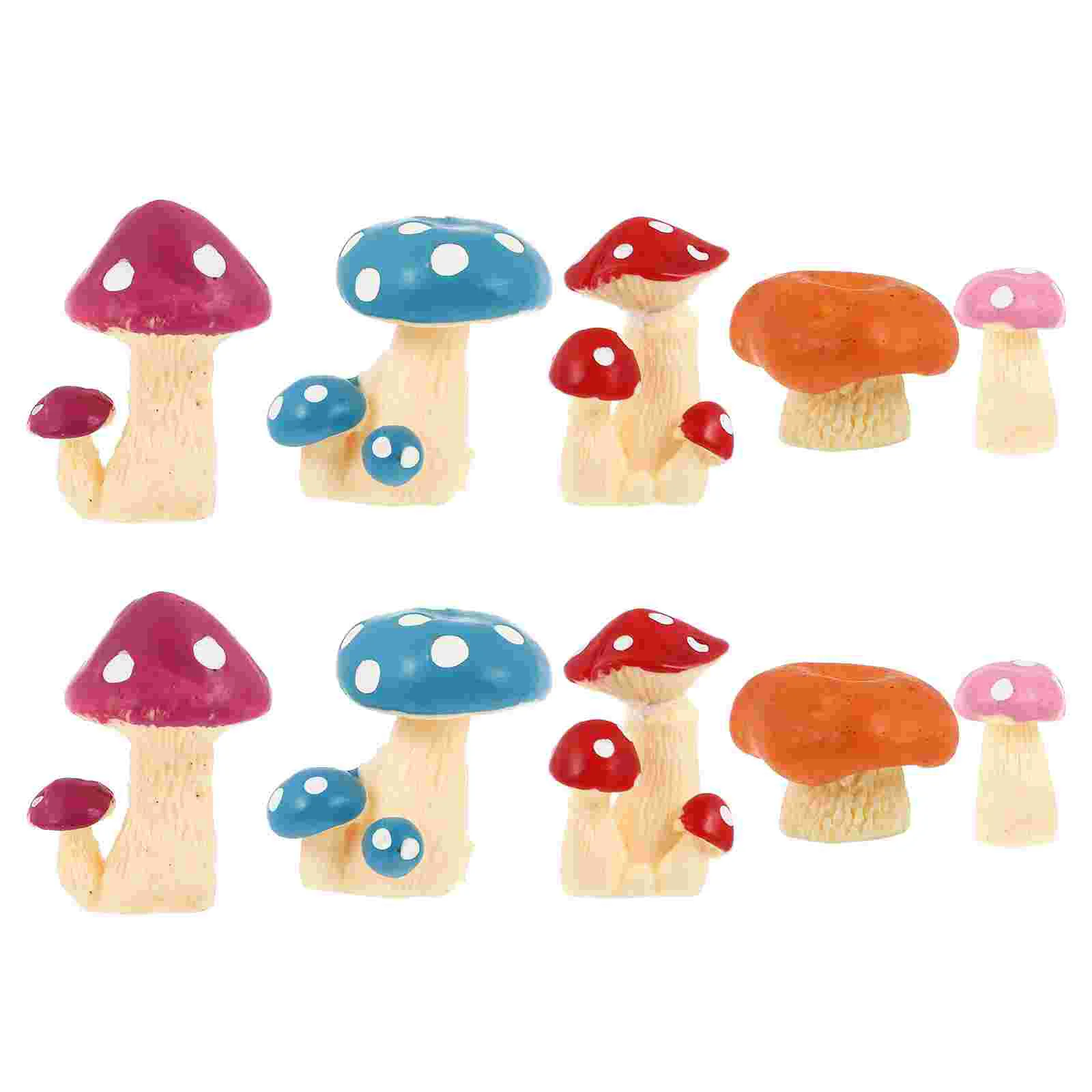 

10 PCS Simulation Resin Mushroom Gardening Props Shape Decoration Adorns Mini Microlandscape Decorations Desktop Decors