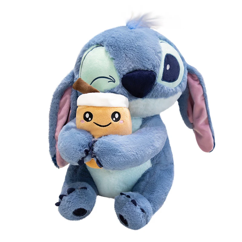 

Xmas Gift Disney Milk tea cup Stitch Plushies Hug Duck Kawaii Anime Wink Stitch Plushies Stuffed Doll Pillow Home Decor