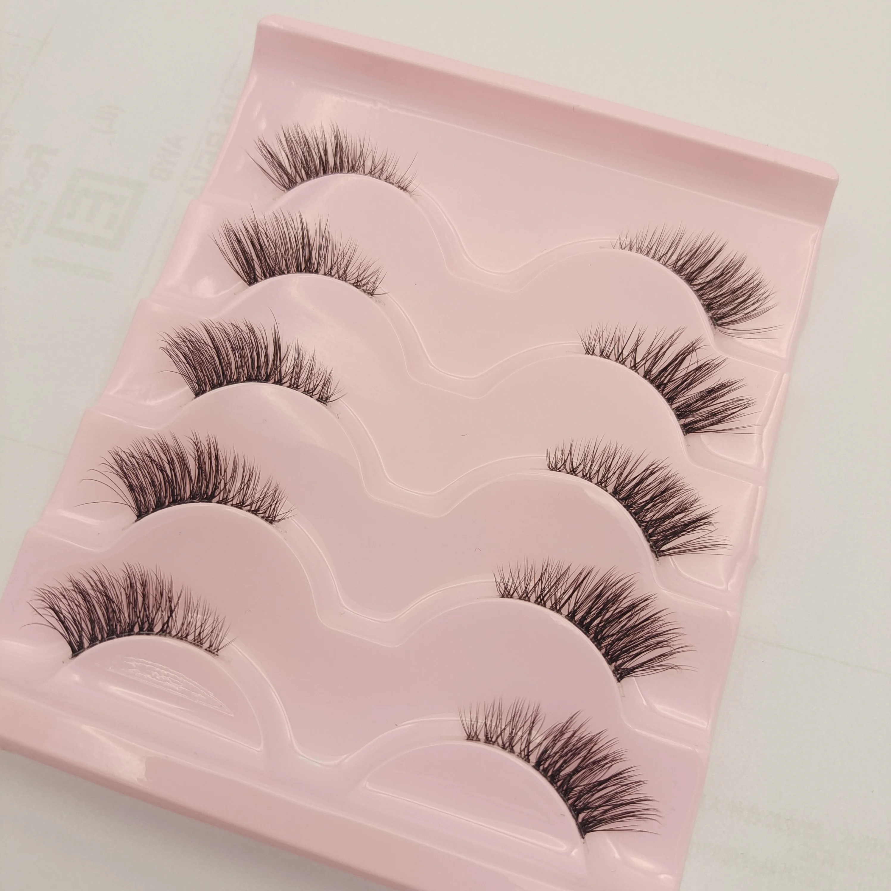 H02 5-paar natuurlijke Cat Eye halve wimpers Zacht namaakbont Valse wimperextensions Kit Applicatietool