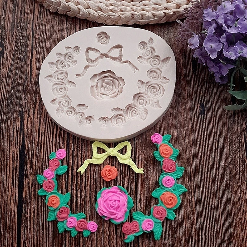 Handmade Creative Flower And Bow Silicone Moulds Sugarcraft 