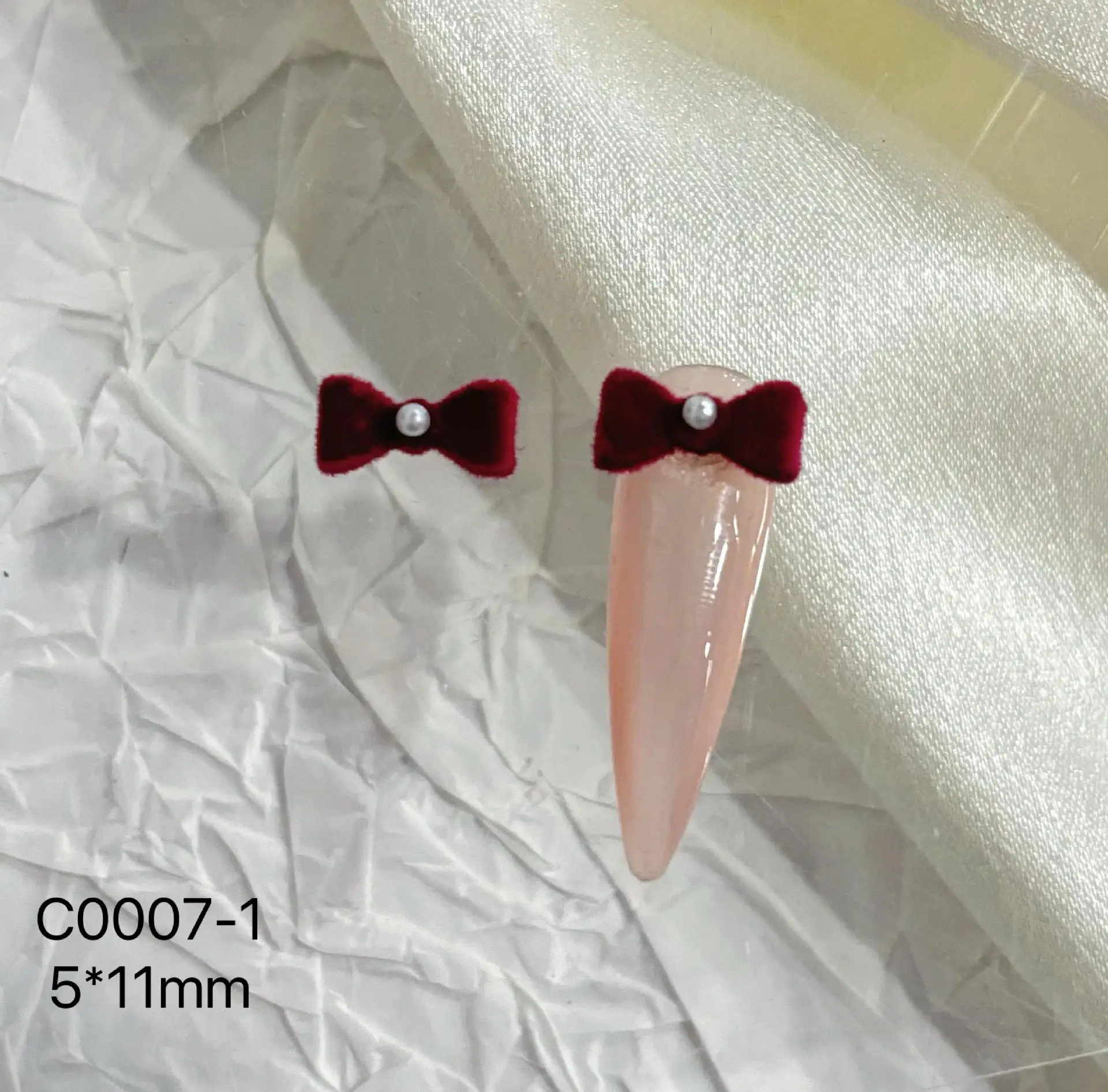 Kaniu – breloques pour ongles en velours, 10 pièces, strass en alliage noir, rouge, blanc, crème, pour décoration Nail Art, bricolage, Salon de manucure