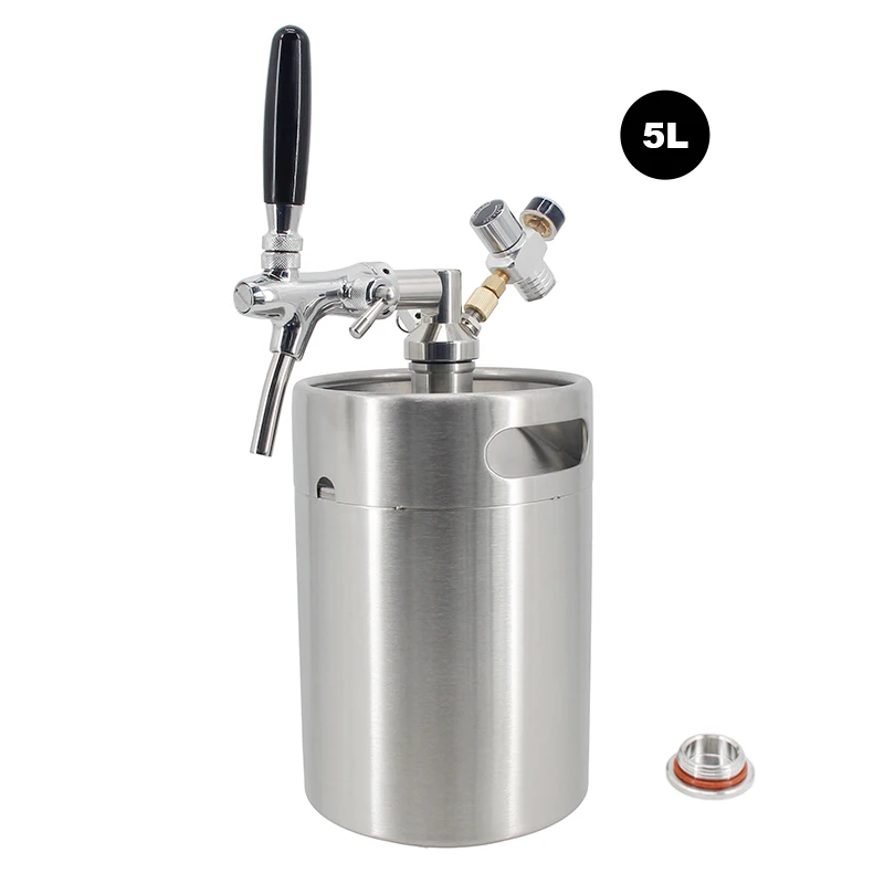 Brand New 2/4/5L Mini Keg Tap System Flow Control Faucet Single Wall Beer Portable Taproom Beer Cider Carbonated Drinks