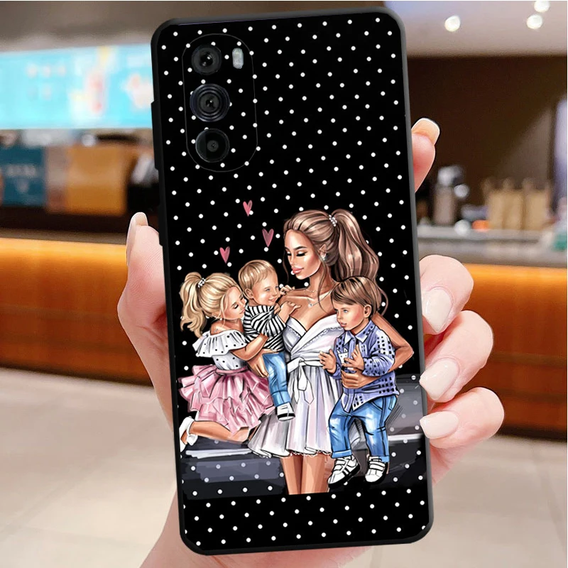 Phone Case For Motorola Edge 50 40 Pro 50 40 30 Ultra Neo Fusion Moto G Play G Stylus G Power G 5G   Mama Mom Son Daughter