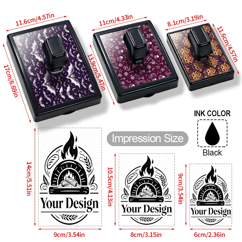 Personalized Office Self Inking Rubber Stamp logo Emblem for Warehouse Invoice and Delivery Paper Marking, simplify logistics pa