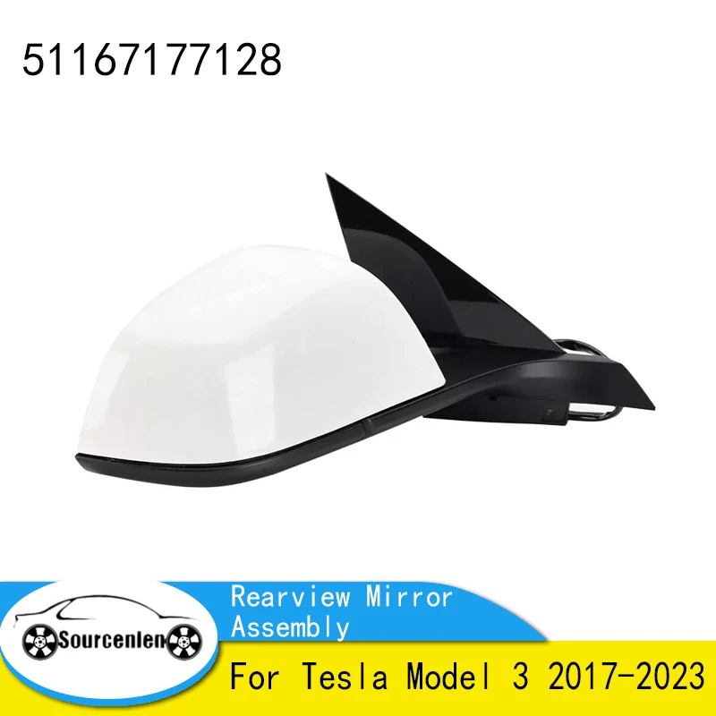 

1Pc Vehicle Front Side Rearview Mirror Assembly Power Fold For Tesla Model 3 2017-2023 Car Auto Accessory 51167177128