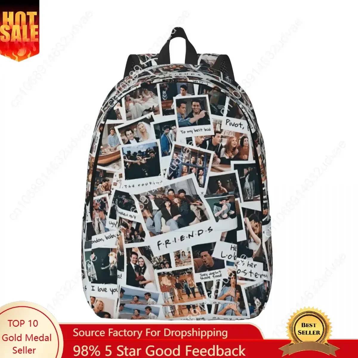 Friends The TV Series Cool Backpack with Pocket High School Work American tv Show Rachel Daypack Men Women College Canvas Bags