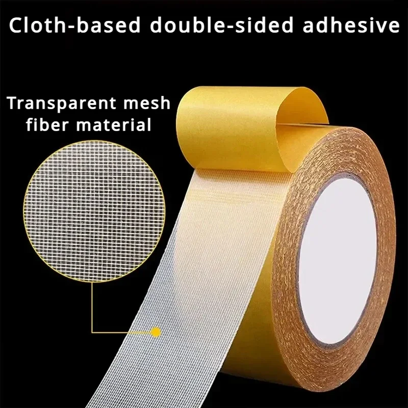 Double-sided Fiberglass Grid Sticky Adhesive Fiber Transparent Mesh Tape Strong Waterproof Tape for Carpet Leather Wall Fixing