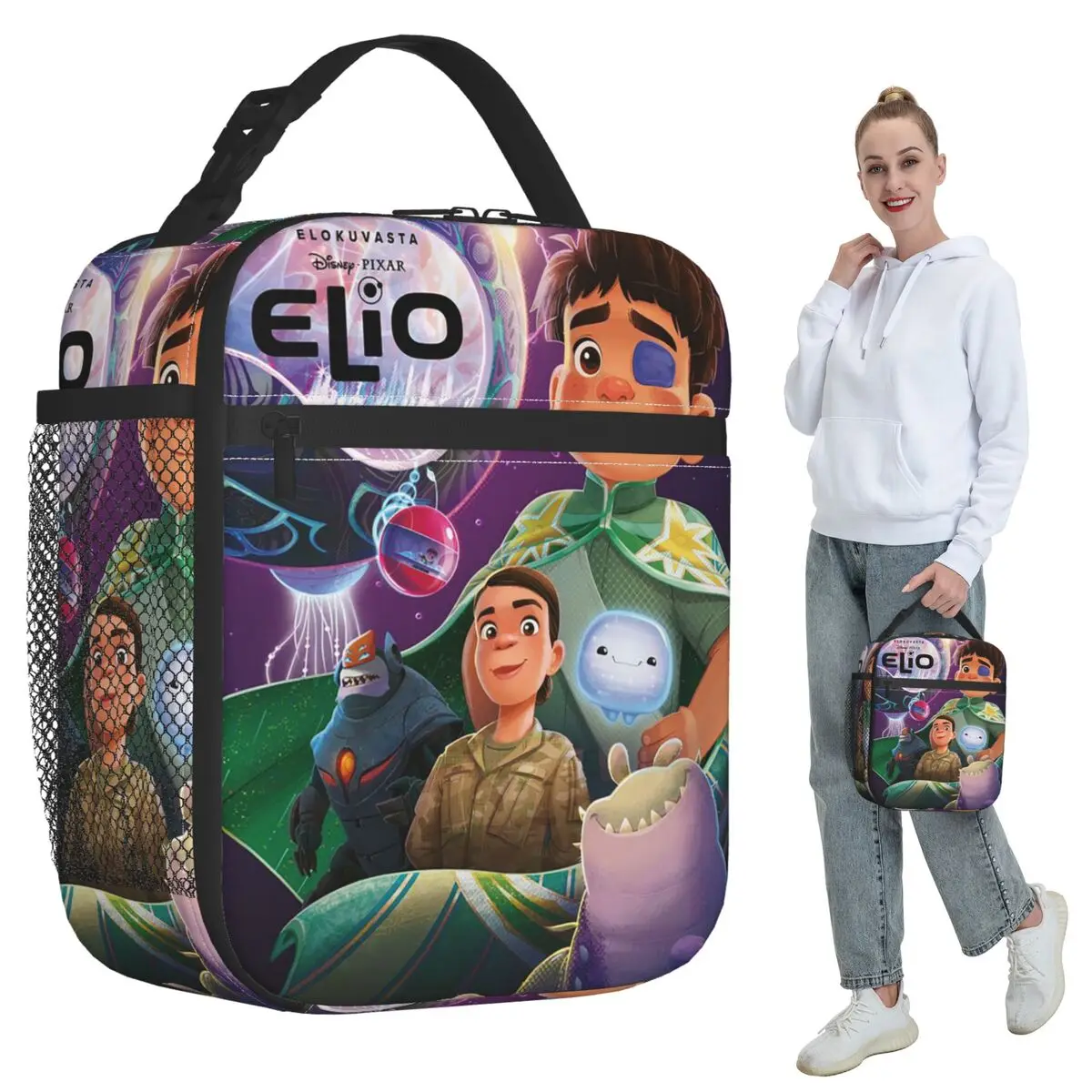 

Изолированная сумка для обеда с героями мультфильмов ELIO для женщин, офисный холодильник, термосумка для еды, портативная сумка для обеда, контейнер