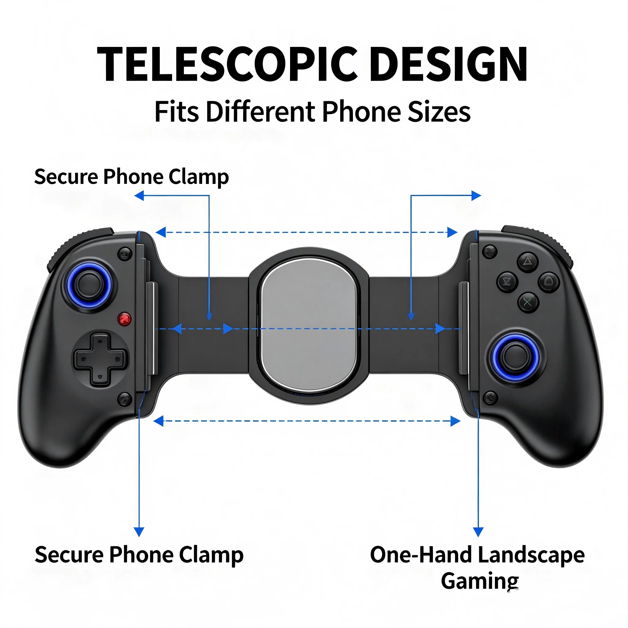 D11 Bluetooth Mobile Game Controller for Switch/iOS/Android/Tablets Wireless Gamepad- Hall Effect Telescopic Joysticks for PC - view 4