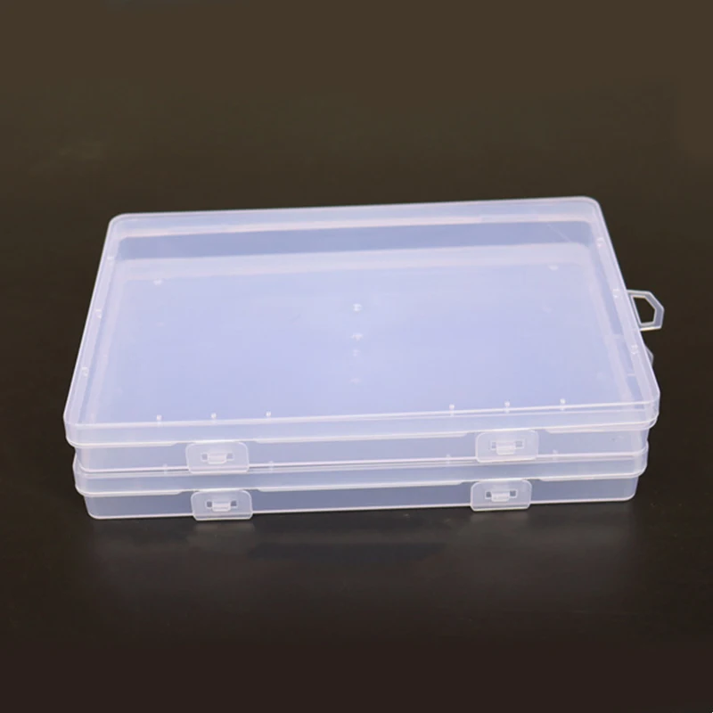 5pcs Clear Flip Plastic Box Organizer Case 19*13*2.2cm Empty Storage Container Jewelry Boxes Small Business Wholesale Supplier