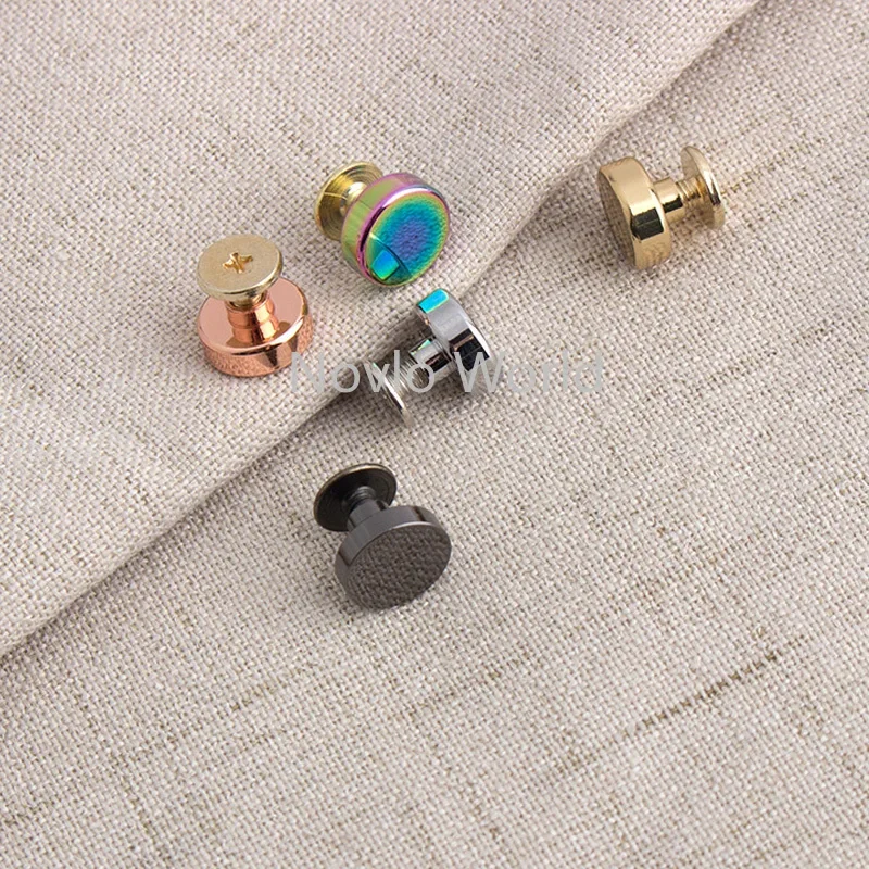 10-50pcs 7 colors 10mm high quality button round head rivet stud for shoes, DIY 100% copper gold metal screw rivet