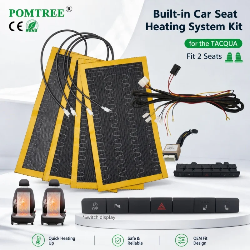 DC 12V 108W Built-in Car Seat Heating System Kit Fit For Volkswagen TACQUA Models,Comfortable Driving In Winter Fit 2 Seats