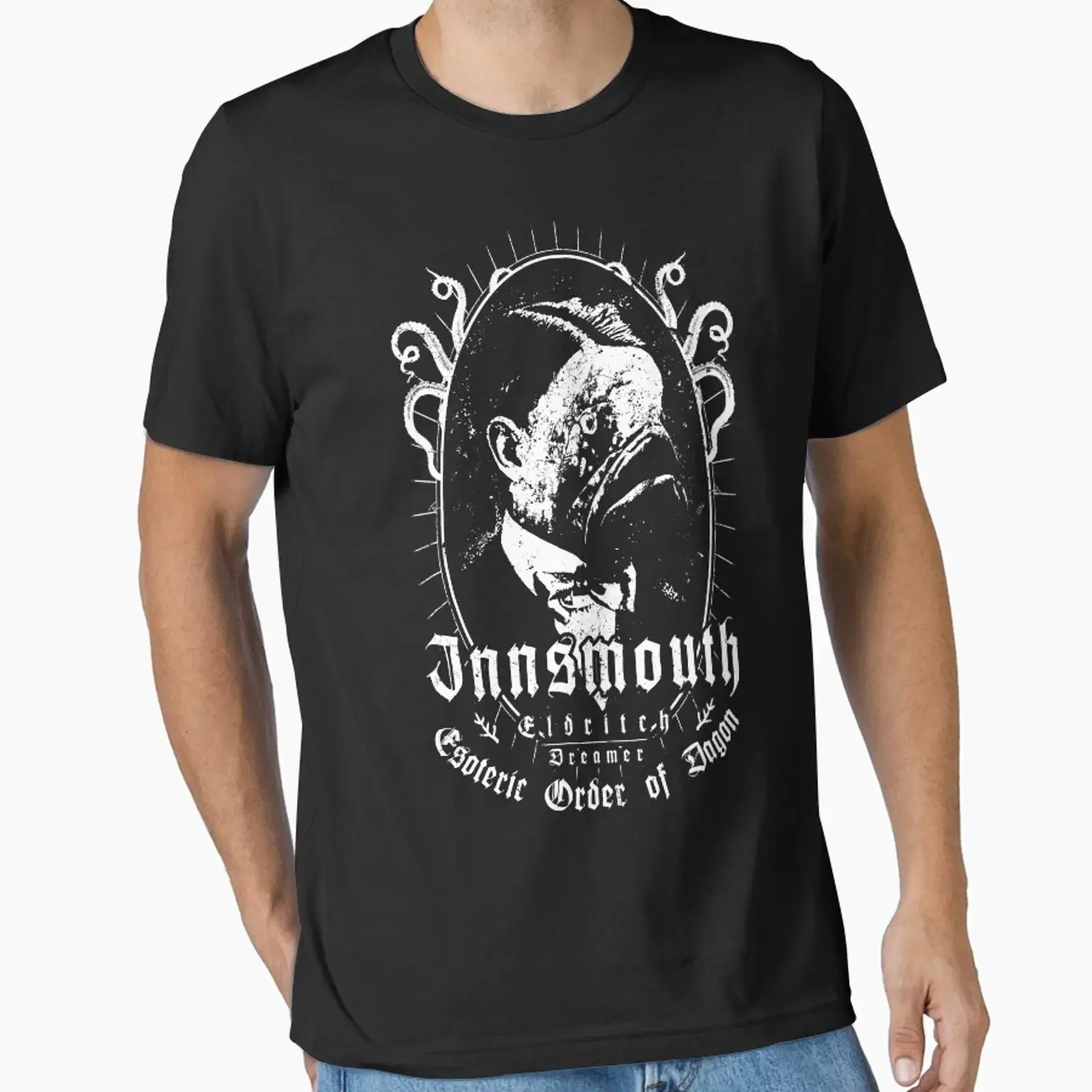 Innsmouth Esoteric Order of Dagon Eldritch Dreamer Lovecraft Cthulhu Mythos T Shirt vintage Washed Top For Everyday Wear