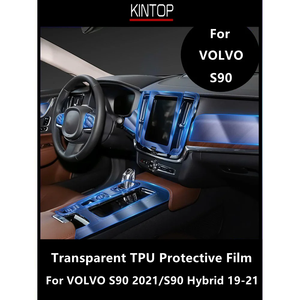 

For VOLVO S90 2021/S90 Hybrid 19-21 Car Interior Center Console Transparent TPU Protective Film Anti-scratch Repair Film