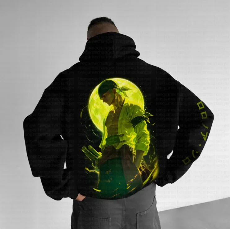 هوديس رسمي للرجال والنساء مطبوع عليه الرسوم المتحركة قطعة واحدة، هوديس فضفاضة وكبيرة الحجم للشارع