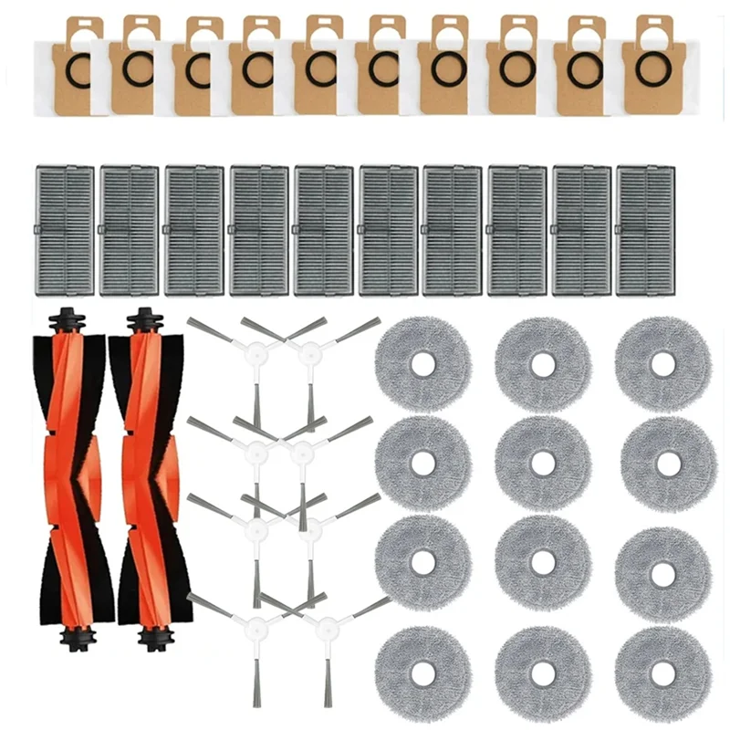 

A50F-Для робота-пылесоса Xiaomi Mijia M30S D103CN: основная и боковые щетки, HEPA-фильтр, салфетка для влажной уборки, мешки для сбора пыли, аксессуары