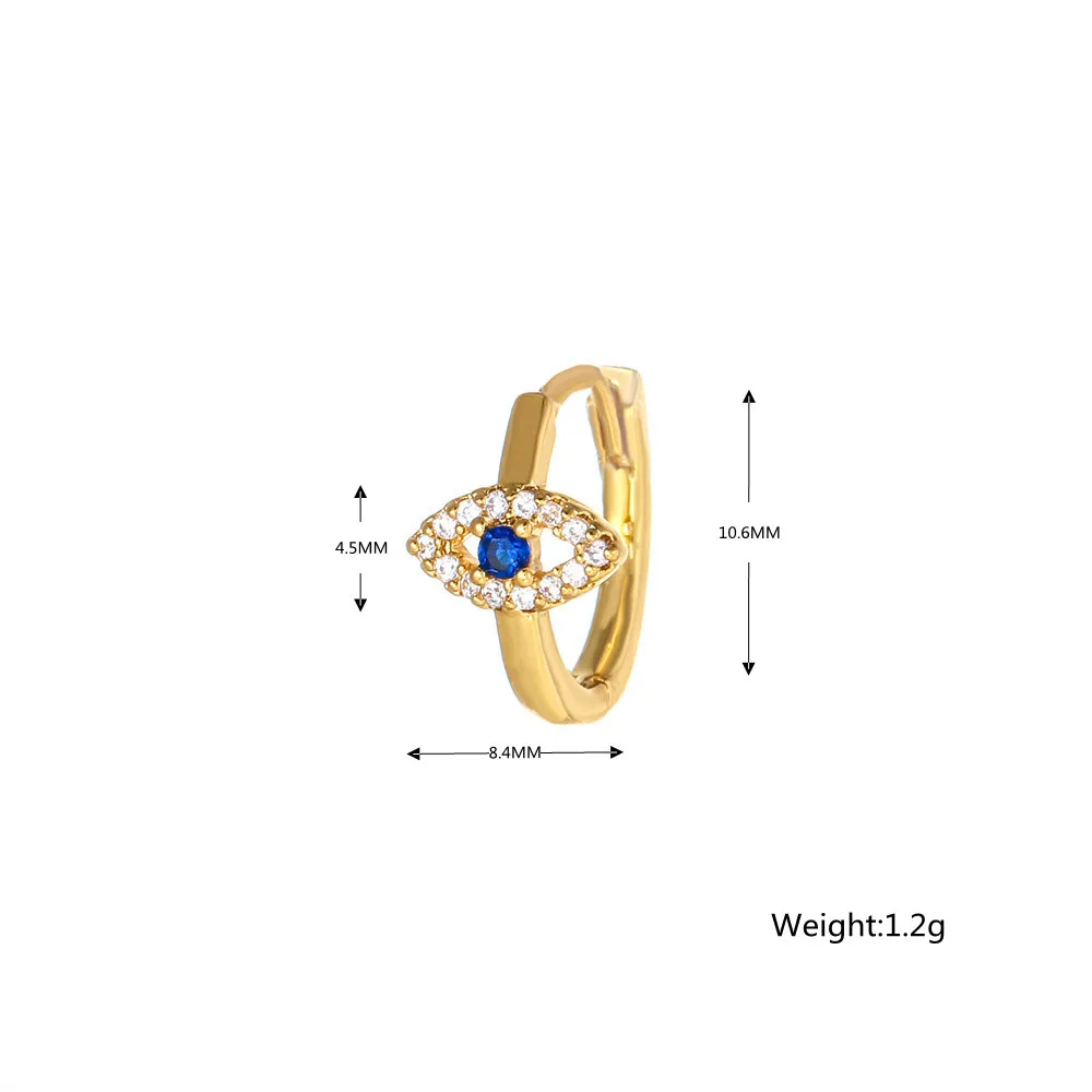 1PC Stainless Steel Blue Color Evil Eye Small Hoop Earrings for Women Tiny Ear Cartilage Piercing Punk Earings Unisex Jewelry